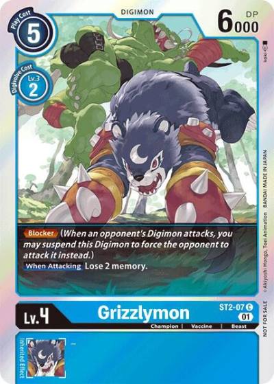 Grizzlymon Official Tournament Pack Vol4 ST2-07 C Starter Deck 02: Cocytus Blue Digimon card