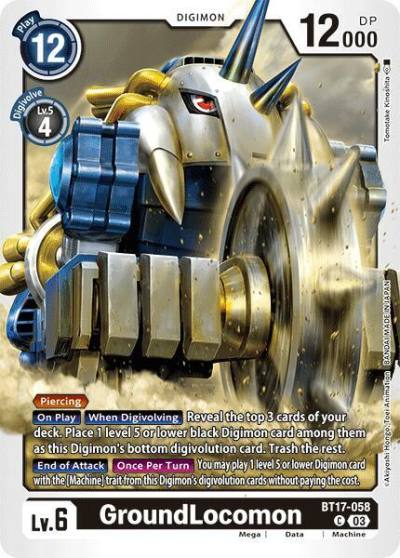 GroundLocomon BT17-058 C Secret Crisis Digimon card