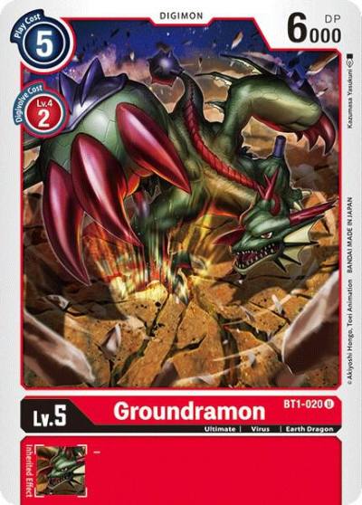Groundramon BT1-020 U Release Special Booster 1.0 Digimon card