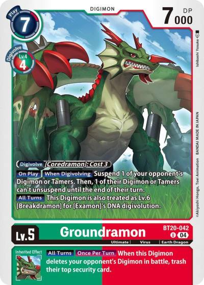 Groundramon BT20-042 U Release Special Booster 2.5 Digimon card