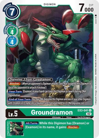 Groundramon EX3-041 U Draconic Roar Digimon card