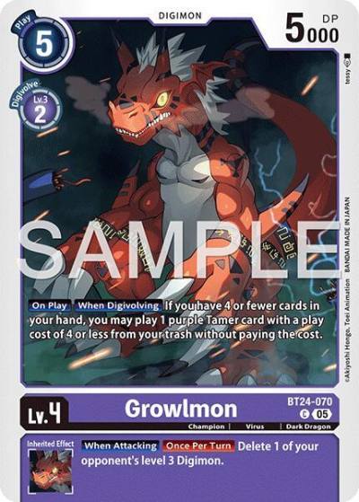 Growlmon BT24-070 C Time Stranger Digimon card