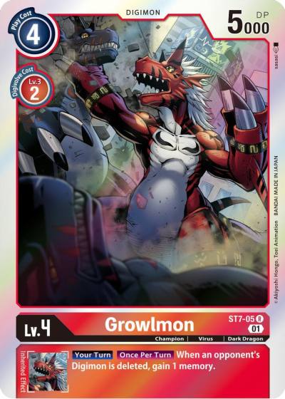 Growlmon ST7-05 R Starter Deck 07: Gallantmon Digimon card