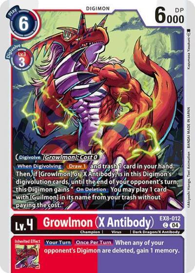 Growlmon X Antibody EX8-012 C Chain of Liberation Digimon card