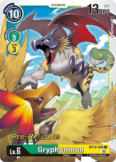 Gryphonmon BT10-055 U Xros Encounter Pre-Release Cards Digimon card