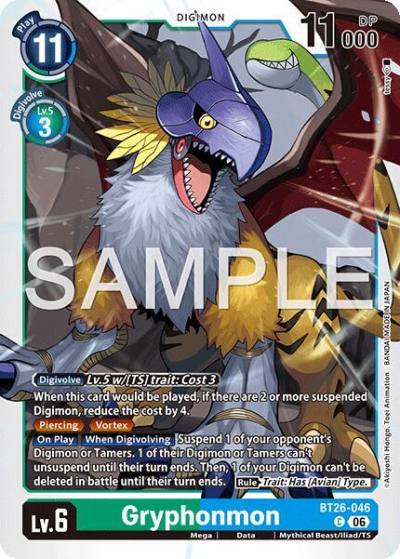 Gryphonmon BT26-046 C Timeless Bonds Digimon card