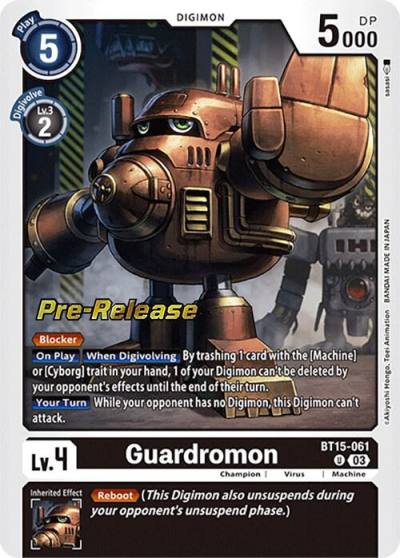 Guardromon BT15-061 U Exceed Apocalypse Pre-Release Cards Digimon card