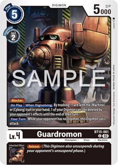 Guardromon BT15-061 U Exceed Apocalypse Digimon card