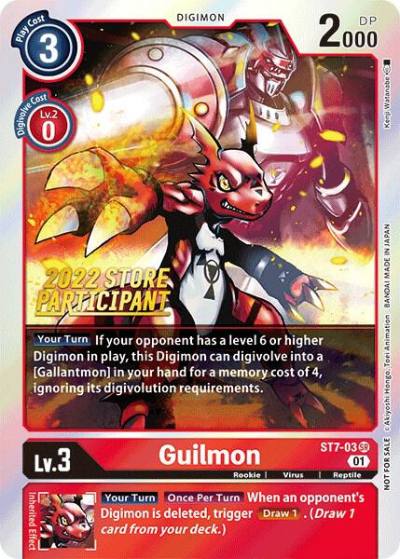 Guilmon 2022 Store Participant ST7-03 SR Starter Deck 07: Gallantmon Digimon card