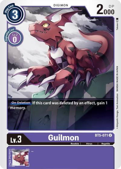 Guilmon BT5-071 U Battle of Omni Digimon card
