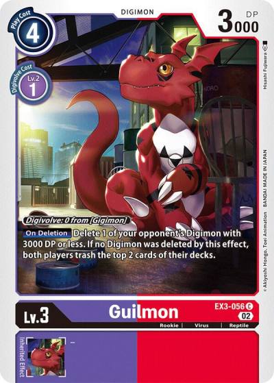 Guilmon EX3-056 C Draconic Roar Digimon card