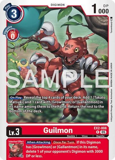 Guilmon Reprint EX2-008 R Advanced Booster Digimon Generation Digimon card