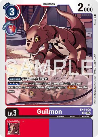 Guilmon Reprint EX4-006 C Advanced Booster Digimon Generation Digimon card