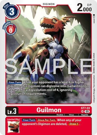 Guilmon Reprint ST7-03 SR Advanced Booster Digimon Generation Digimon card