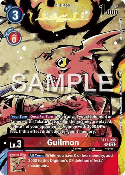 Guilmon Signed BT17-008 U Release Special Booster 2.0 Digimon card