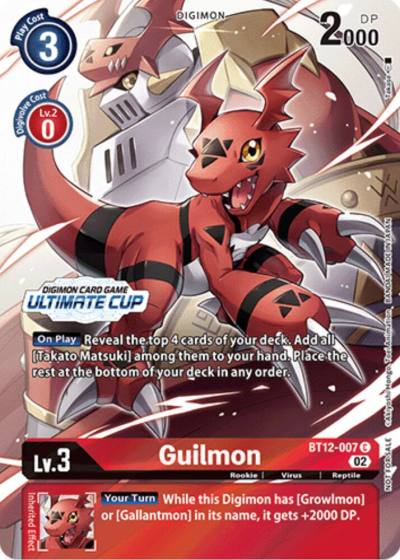 Guilmon Ultimate Cup BT12-007 C Across Time Digimon card