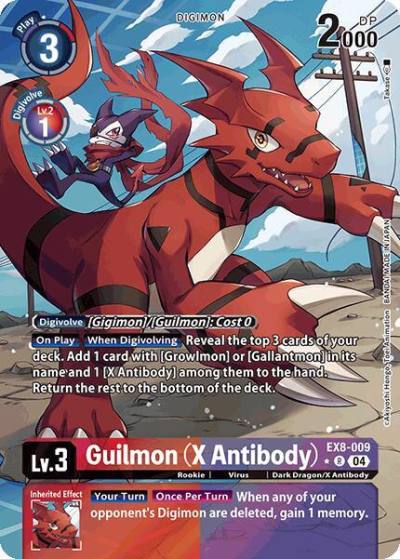 Guilmon X Antibody Alternate Art EX8-009 R Chain of Liberation Digimon card
