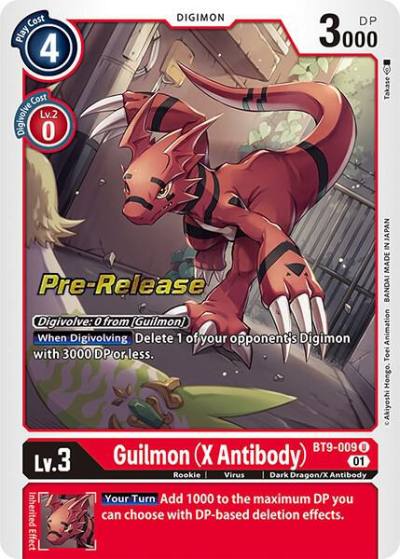 Guilmon X Antibody BT9-009 U X Record Pre-Release Cards Digimon card