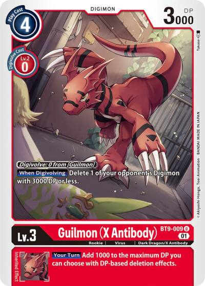Guilmon X Antibody BT9-009 U X Record Digimon card