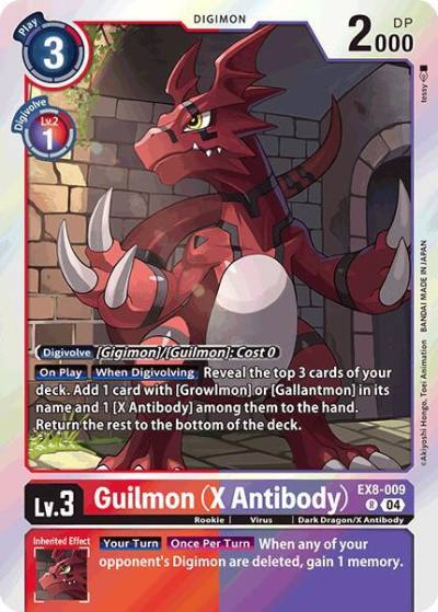 Guilmon X Antibody EX8-009 R Chain of Liberation Digimon card