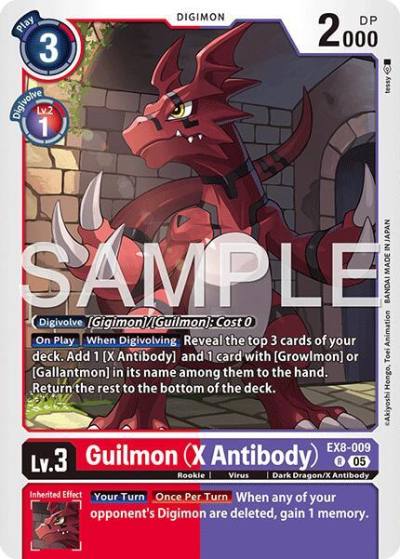Guilmon X Antibody Reprint EX8-009 R Advanced Booster Digimon Generation Digimon card
