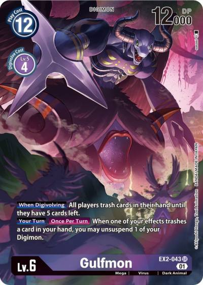 Gulfmon Alternate Art EX2-043 SR Digital Hazard Digimon card