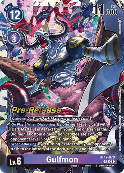 Gulfmon BT17-070 R Secret Crisis Pre-Release Cards Digimon card