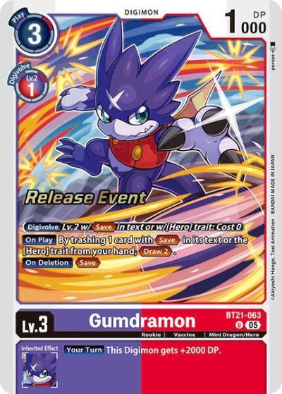 Gumdramon BT21-063 U World Convergence Release Event Cards Digimon card
