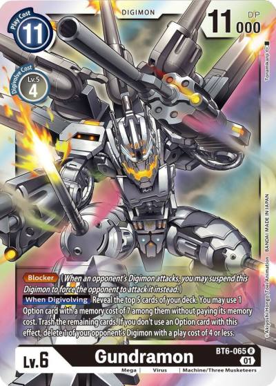 Gundramon BT6-065 R Double Diamond Digimon card