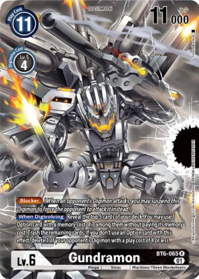 Gundramon Digimon Card Game Deck Box Set BT6-065 R Double Diamond Digimon card