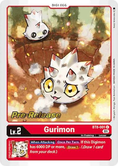 Gurimon BT8-001 U New Awakening Pre-Release Cards Digimon card