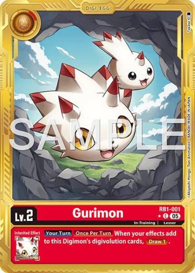 Gurimon Gold Border RB1-001 C Advanced Booster Digimon Generation Digimon card