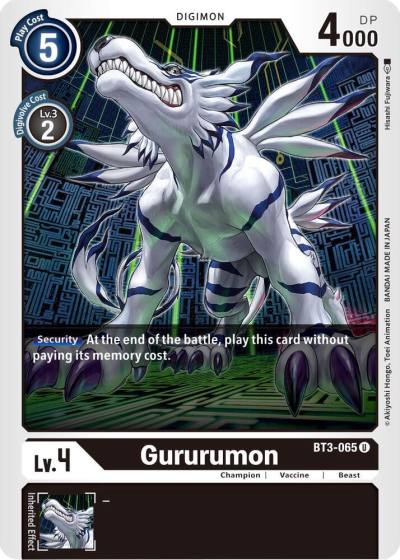 Gururumon BT3-065 U Release Special Booster 1.5 Digimon card