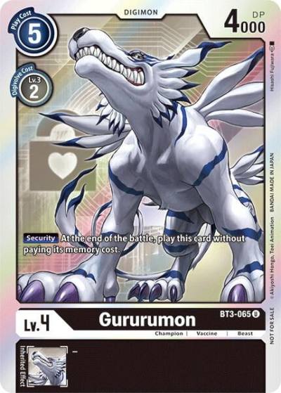 Gururumon Box Topper BT3-065 U Release Special Booster 1.5 Digimon card