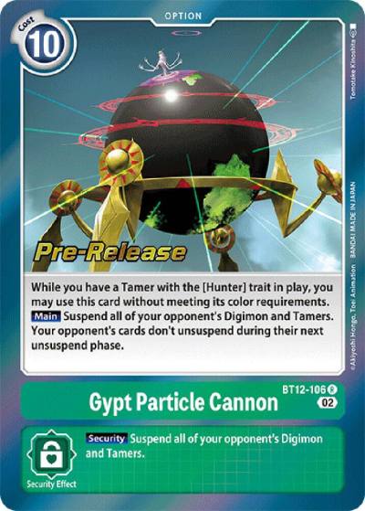 Gypt Particle Cannon BT12-106 R Across Time Pre-Release Cards Digimon card