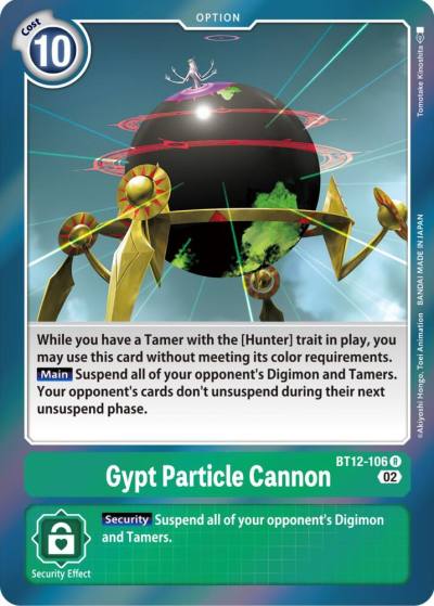 Gypt Particle Cannon BT12-106 R Across Time Digimon card