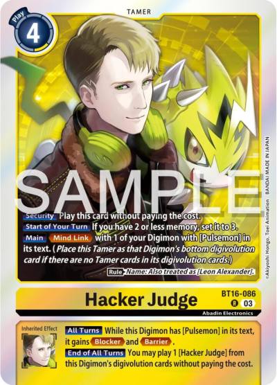 Hacker Judge BT16-086 R Beginning Observer Digimon card
