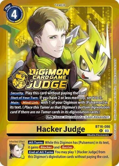 Hacker Judge Judge Pack 6 BT16-086 R Beginning Observer Digimon card