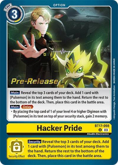 Hacker Pride BT17-098 U Secret Crisis Pre-Release Cards Digimon card