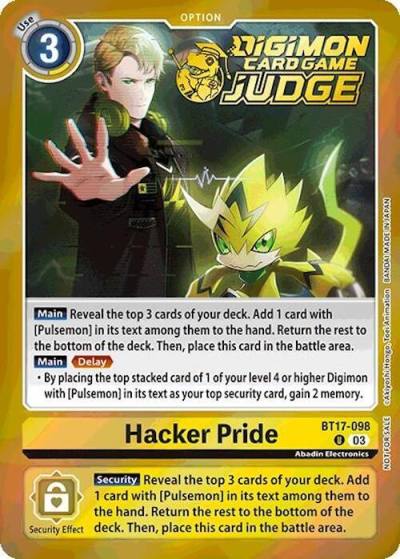 Hacker Pride Judge Pack 6 BT17-098 U Secret Crisis Digimon card