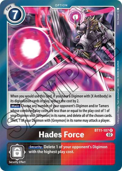 Hades Force BT11-107 R Dimensional Phase Digimon card