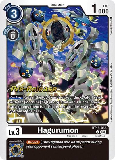 Hagurumon BT15-055 U Exceed Apocalypse Pre-Release Cards Digimon card