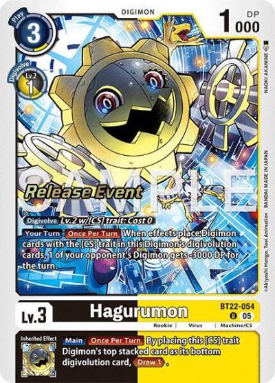 Hagurumon BT22-054 U Cyber Eden Release Event Cards Digimon card