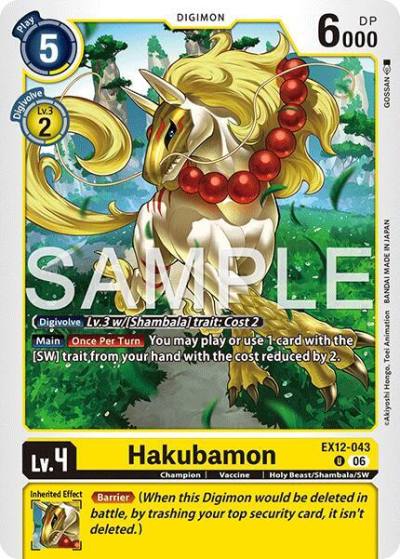 Hakubamon EX12-043 U Digital World Shambala Digimon card
