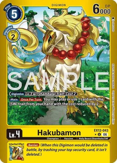 Hakubamon Limited Foil EX12-043 U Digital World Shambala Digimon card