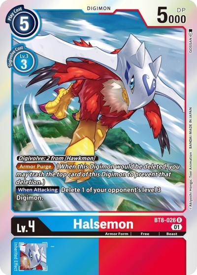 Halsemon BT8-026 R New Awakening Digimon card
