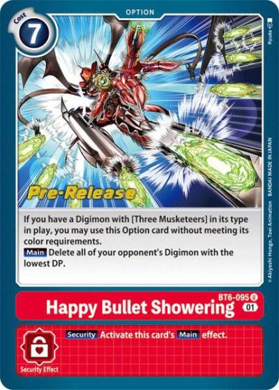 Happy Bullet Showering BT6-095 U Double Diamond Pre-Release Cards Digimon card