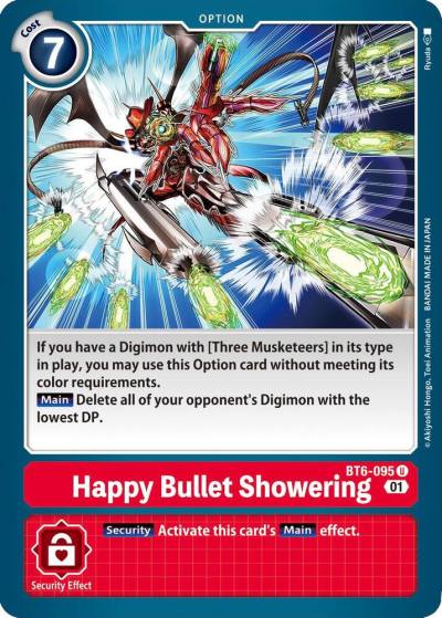 Happy Bullet Showering BT6-095 U Double Diamond Digimon card