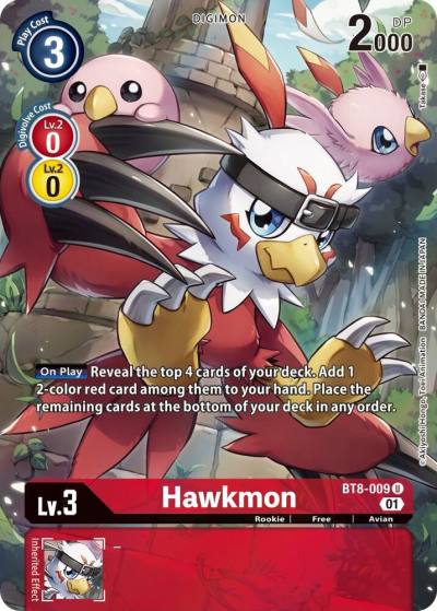 Hawkmon Alternate Art BT8-009 U New Awakening Digimon card