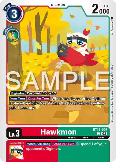Hawkmon BT16-007 C Beginning Observer Digimon card